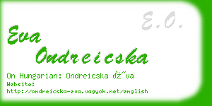 eva ondreicska business card